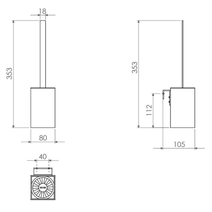 Clou Fold CL090404129 toiletborstelgarnituur wand chroom