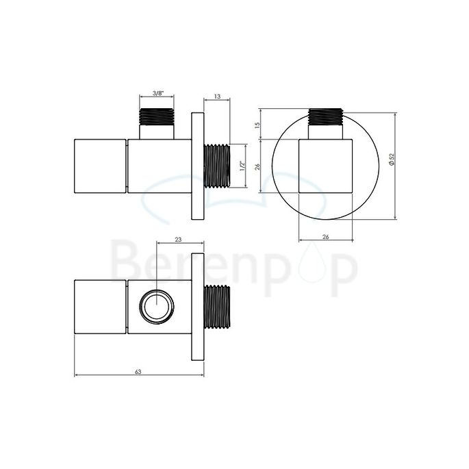 Clou InBe IB0645006 design hoekstopkraan chroom (OUTLET)