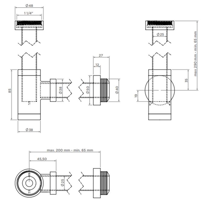 Clou MiniSuk CL065301120 designsifon voor fonteinen mat wit