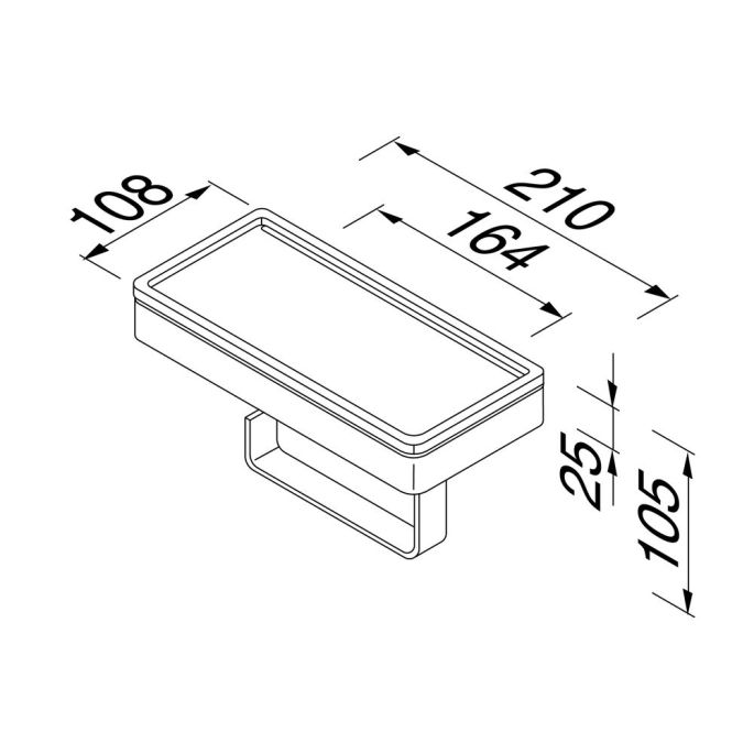 Geesa Frame 918824-02-06 toiletrolhouder met planchet chroom/ zwart