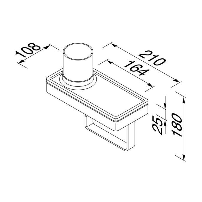 Geesa Frame 918889-02 toiletrolhouder met planchet en (LED-licht) houder chroom/ wit