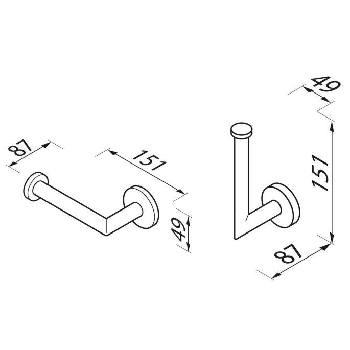 Geesa Nemox Brushed Metal Black 916509-09 toiletrolhouder zwart metaal geborsteld