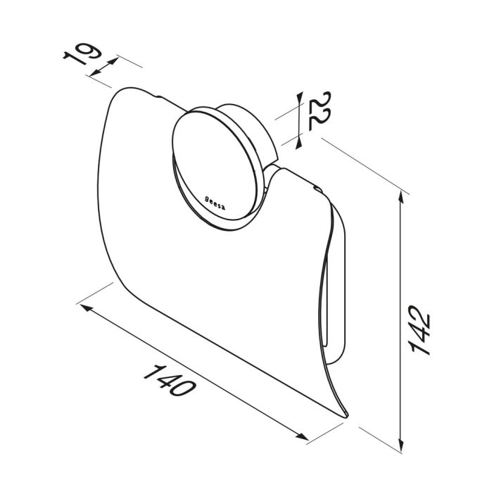 Geesa Opal Black 917208-06 toiletrolhouder met klep zwart