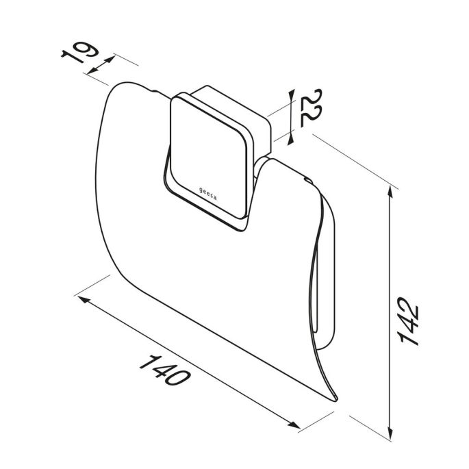 Geesa Topaz Chrome 917908-02-A toiletrolhouder met klep chroom