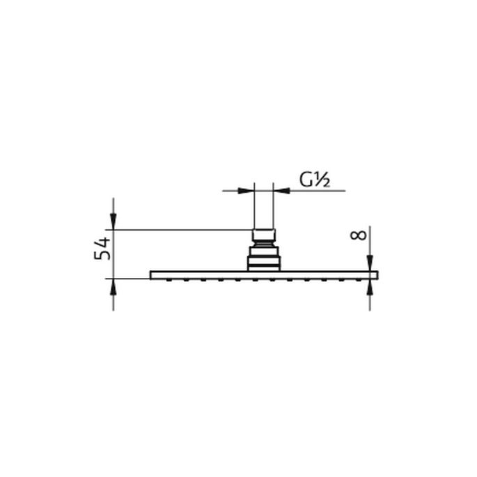 HSK Shower & Co! 1100021 hoofddouche vierkant vlak 250x250x8mm messing verchroomd (OUTLET)