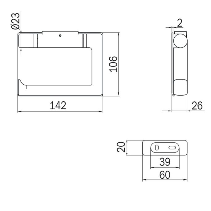 Inda Claire A71260CR toiletrolhouder met scharnierend deksel chroom
