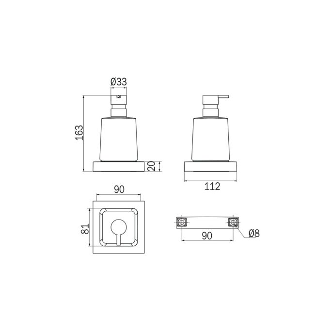 Inda Divo A15120BZ03 zeepdispenser helder glas verbronsd