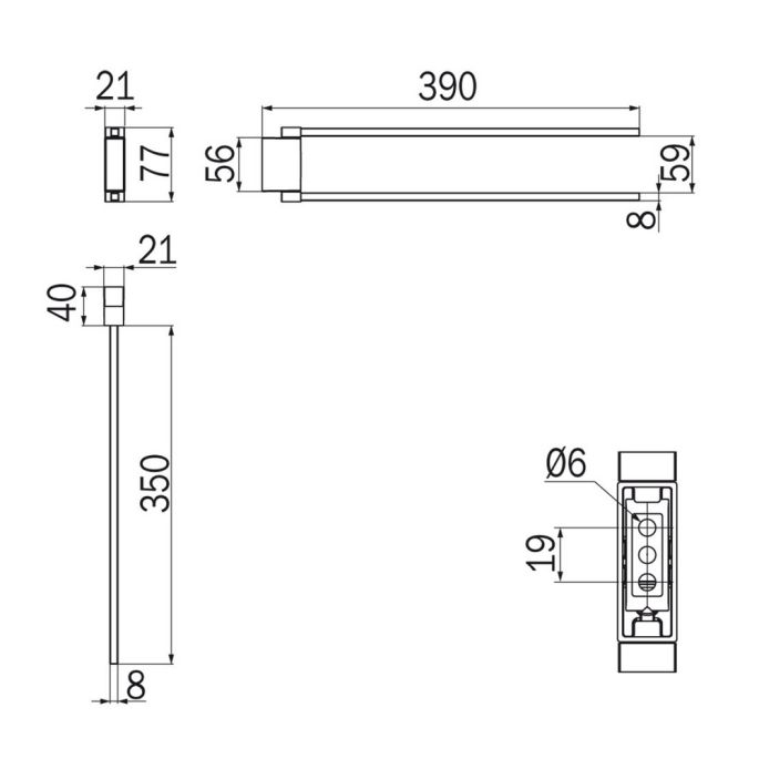 Inda Divo A15150NE 2-lids handdoekhouder mat zwart