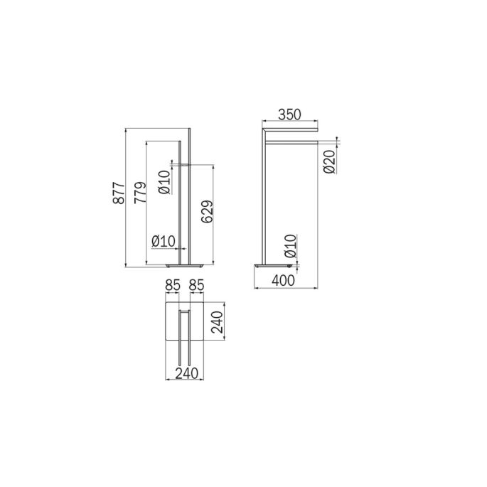 Inda Divo A33850BZ handdoekhouder standaard verbronsd