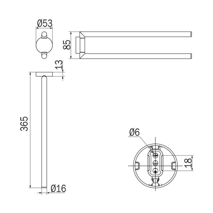 Inda Gealuna A10150NS 2-lids handdoekhouder RVS geborsteld