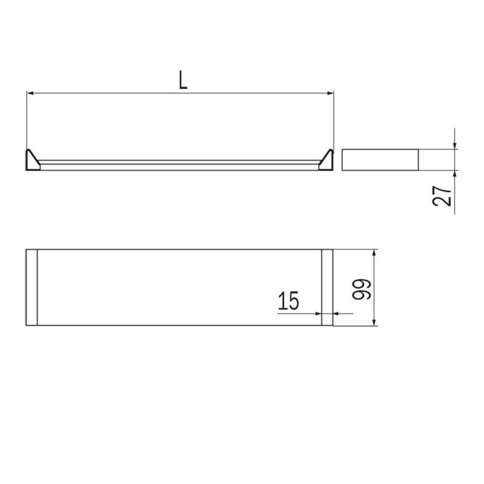 Inda Indissima A8809SNS plankmodule 400mm RVS geborsteld