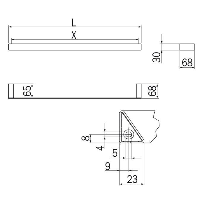 Inda Indissima A8818DNS handdoekhouder 815mm RVS geborsteld
