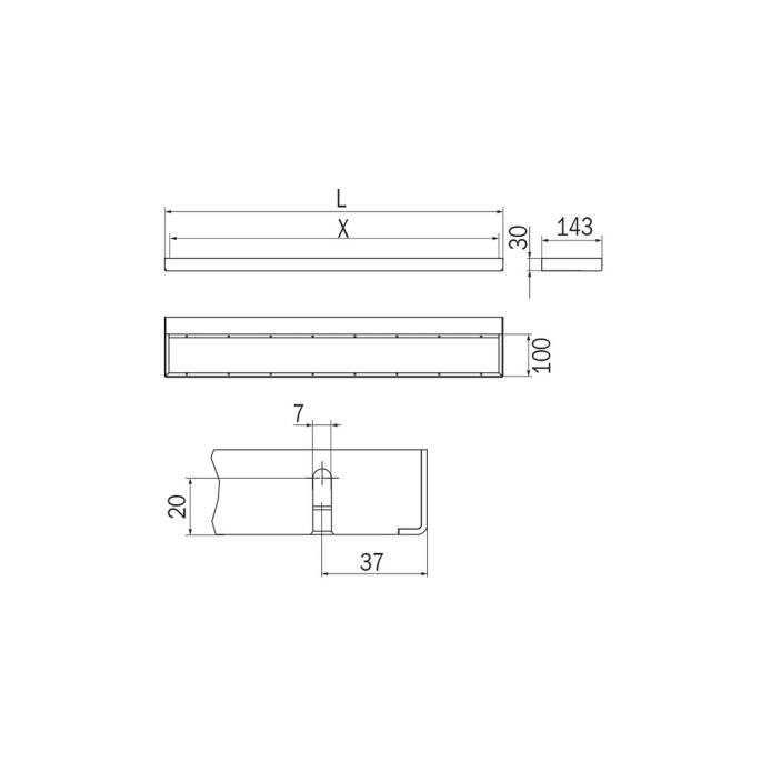 Inda Indissima A8883PNE modulaire balk voor onder spiegel 1204mm voor accessoires mat zwart