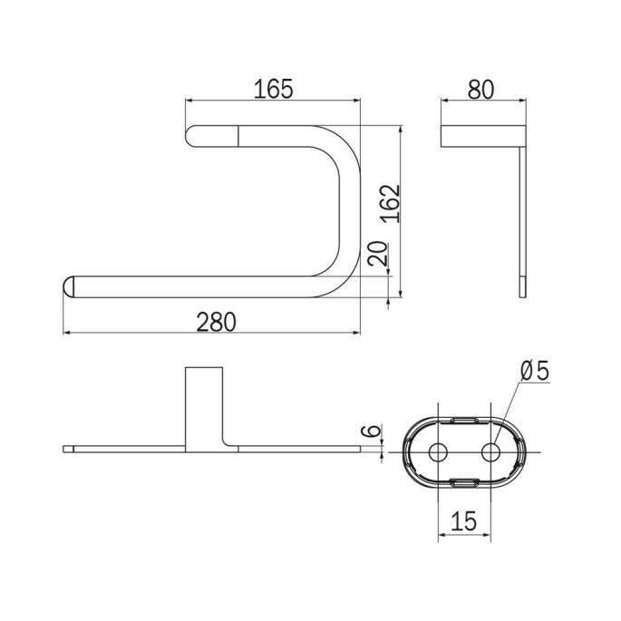Inda Mito A20160NE handdoekring mat zwart