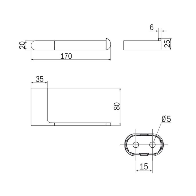 Inda Mito A2025BNE toiletrolhouder mat zwart