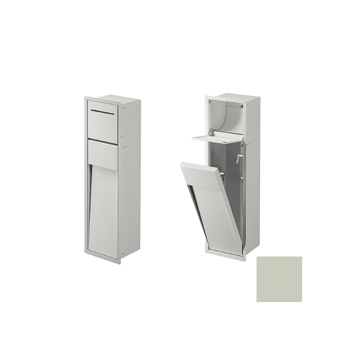 Inda MY Secret A8085BCE inbouwnis met toiletrolhouder en hygiënische douche190x660mm mat cemento