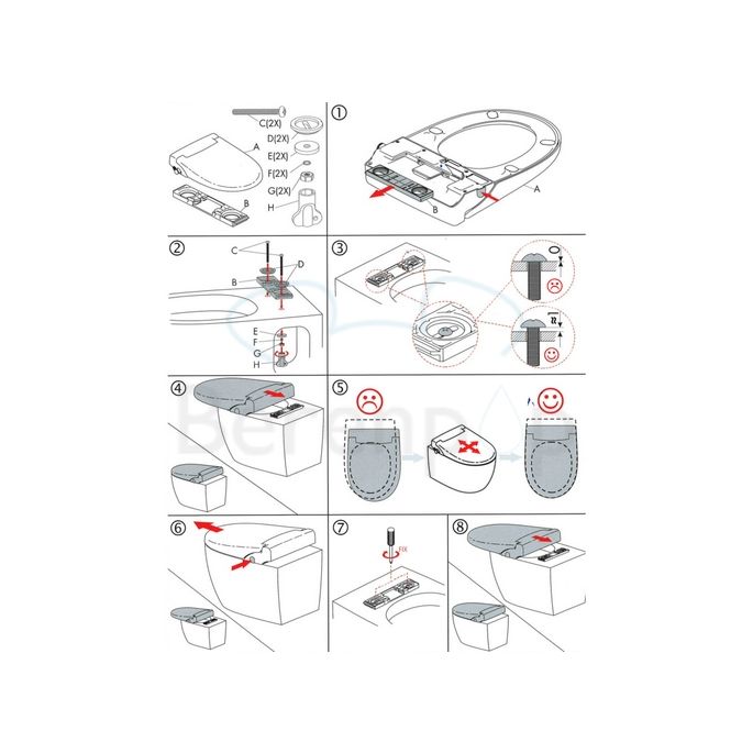 Diaqua Lavalino 31169641 toiletzitting (douchetoiletzitting) met deksel wit