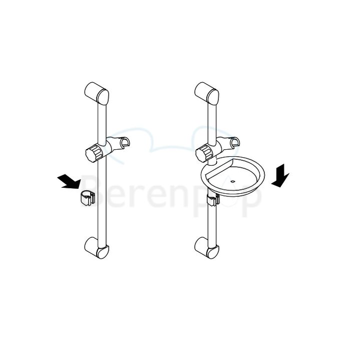 Hansgrohe Casetta'S 28684000 zeepschaal voor glijstang transparant