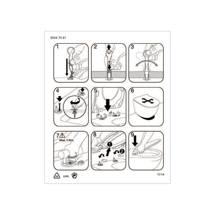 Villeroy en Boch (Omnia) Architectura Slimseat 9M70S101 toiletzitting met deksel wit