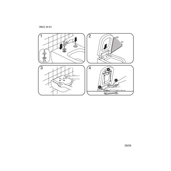 Villeroy en Boch La Belle - Memento - My Nature - Subway 2.0 - Subway 2.0 Compact 92222461 set vaste scharnieren chroom