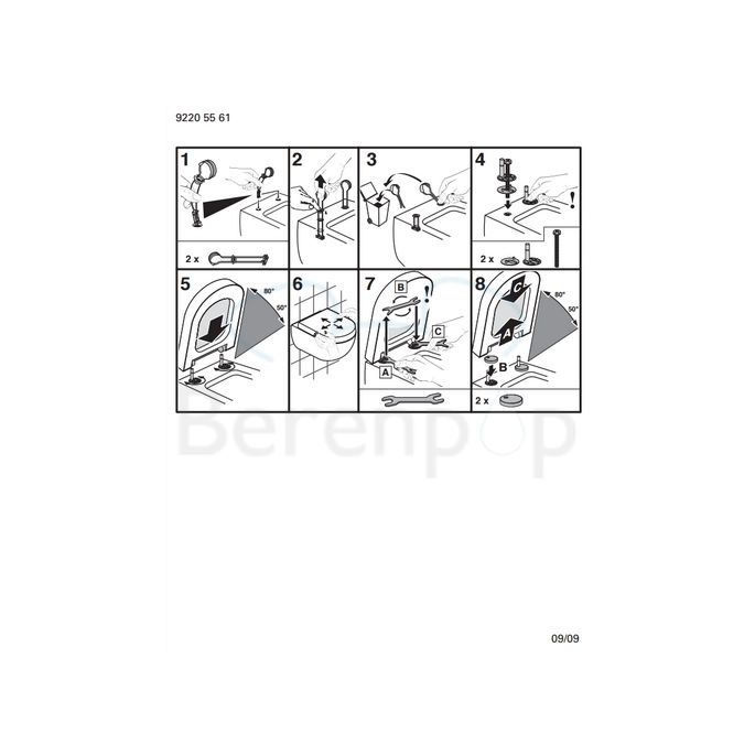 Villeroy en Boch Pure Stone 98M1S1R1 toiletzitting met deksel wit