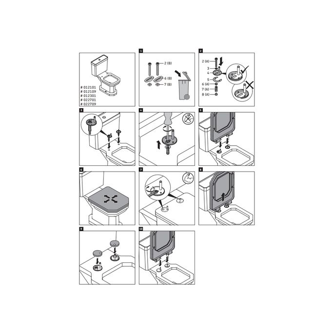 Duravit 1930 0061811000 scharnierset voor toiletzitting 1930 006489