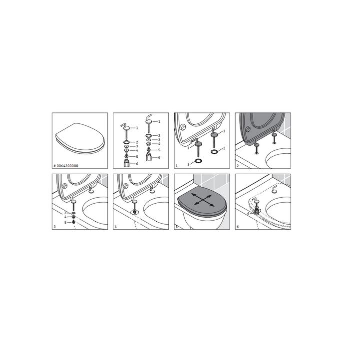 Duravit Duraplus 0064204700 toiletzitting met deksel pergamon