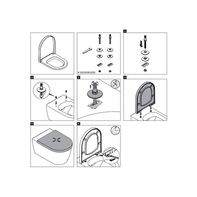 Duravit ME by Starck - P3 Comforts 0020081000 scharnierset voor toiletzitting ME by Starck 002009 / ME by Starck Compact 002019 en P3 Comforts 002039