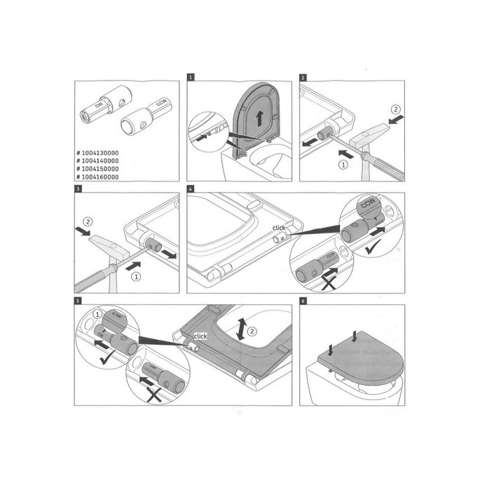 Duravit ME by Starck compact 1004130000 softclose cilinder voor toiletzitting ME by Starck compact 002019 (set van 2)