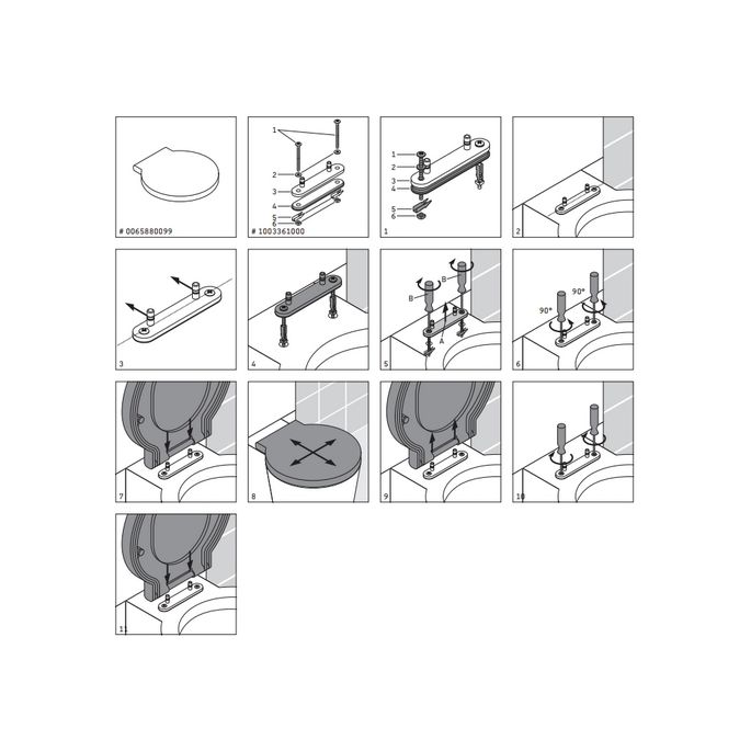 Duravit Starck 1 1003361000 scharnierset voor toiletzitting Starck 1 006588
