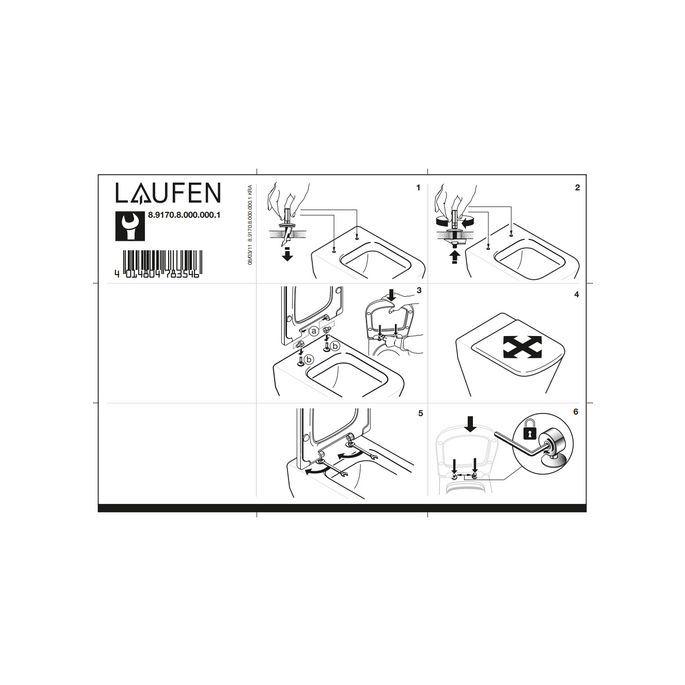 Laufen Palace 8917003000001 toiletzitting met deksel wit