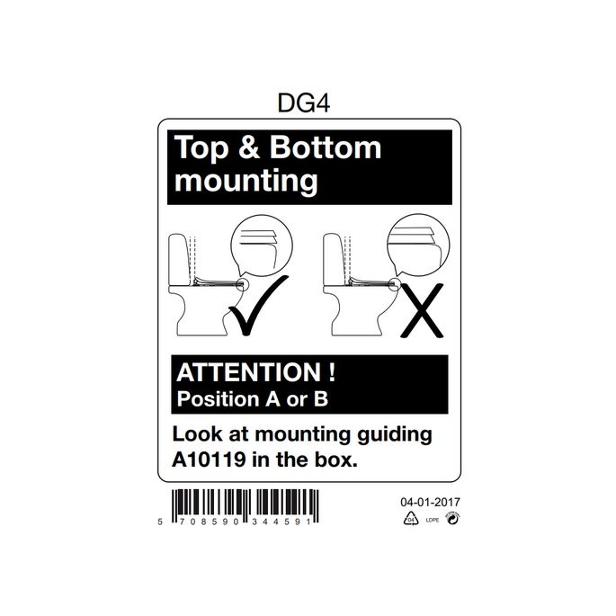 Pressalit Projecta D Solid Pro 1007011-DG4925 toiletzitting zonder deksel wit polygiene