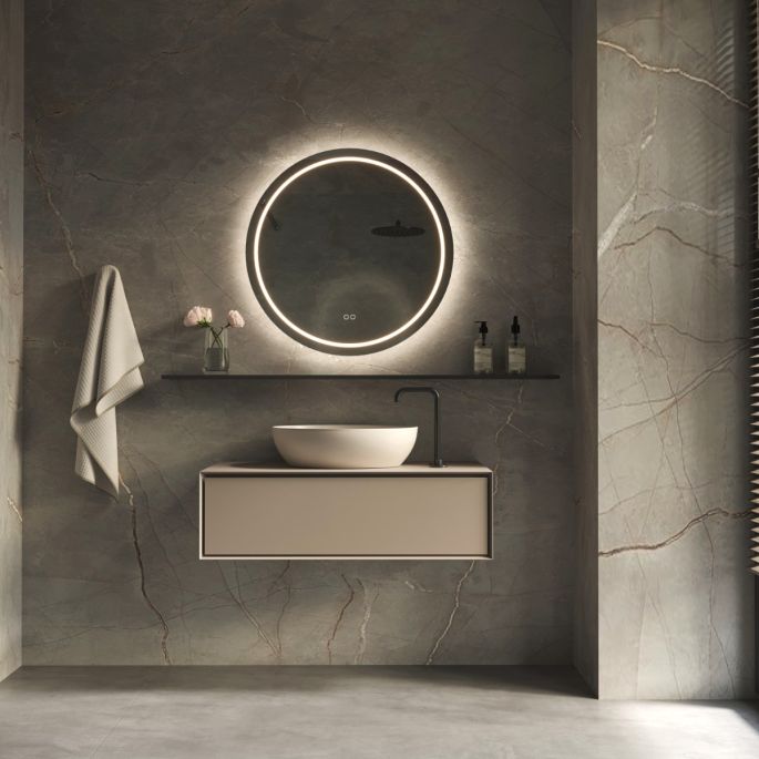 Phantom Mirrors Serie 002 002.80.80 ronde LED spiegel, 80 cm met directe en indirecte led rondom