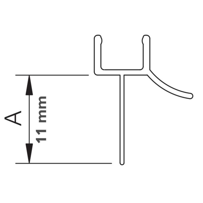 Provex 1200SA00F afwateringsstrip 120cm, 11mm hoog, transparant, voor glasdikte 6mm