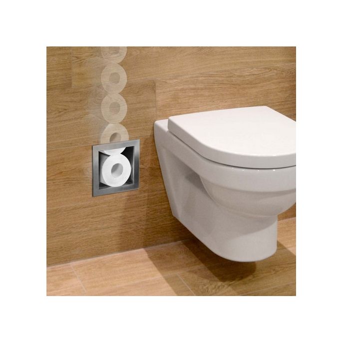 Looox Closed CL1 reserverolhouder voor 6 rollen inbouw RVS