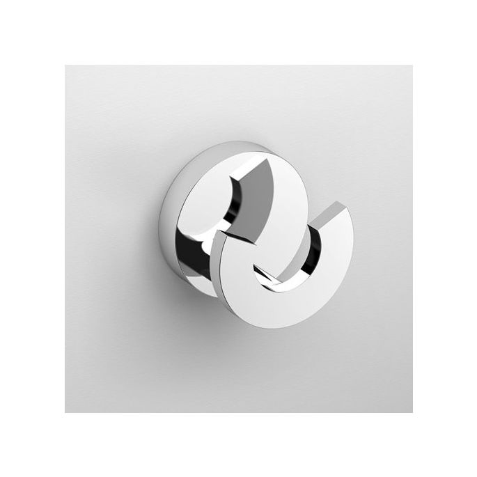 Clou Flat CL0902066 dubbele kledinghaak chroom