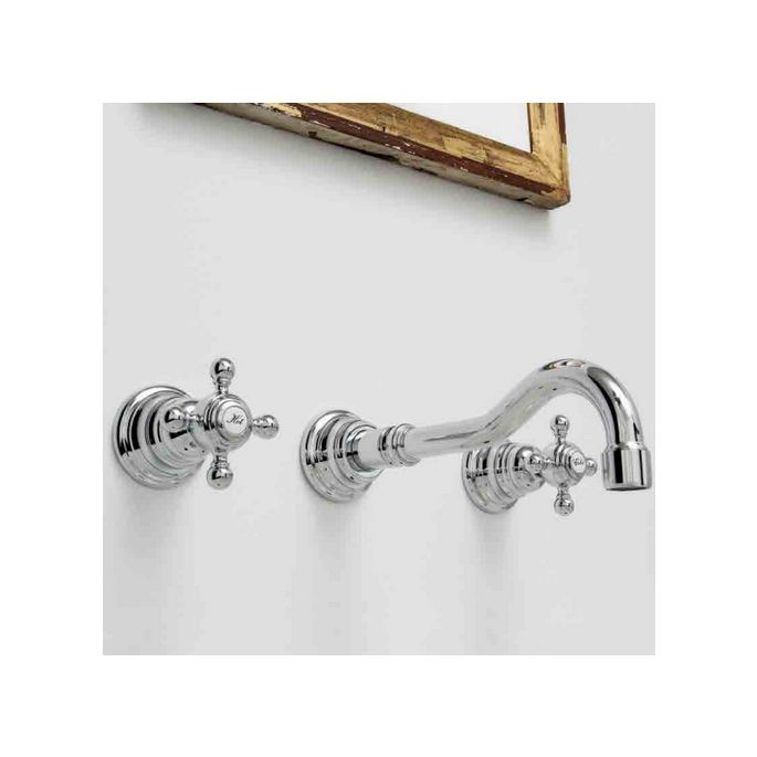 Fima Carlo Frattini Elizabeth F50815CR 3-gats wandwastafelkraan 2-greeps uitloop 16cm chroom