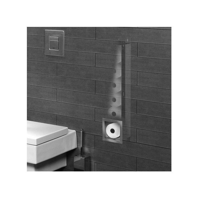 Looox Closed CL1 reserverolhouder voor 6 rollen inbouw RVS