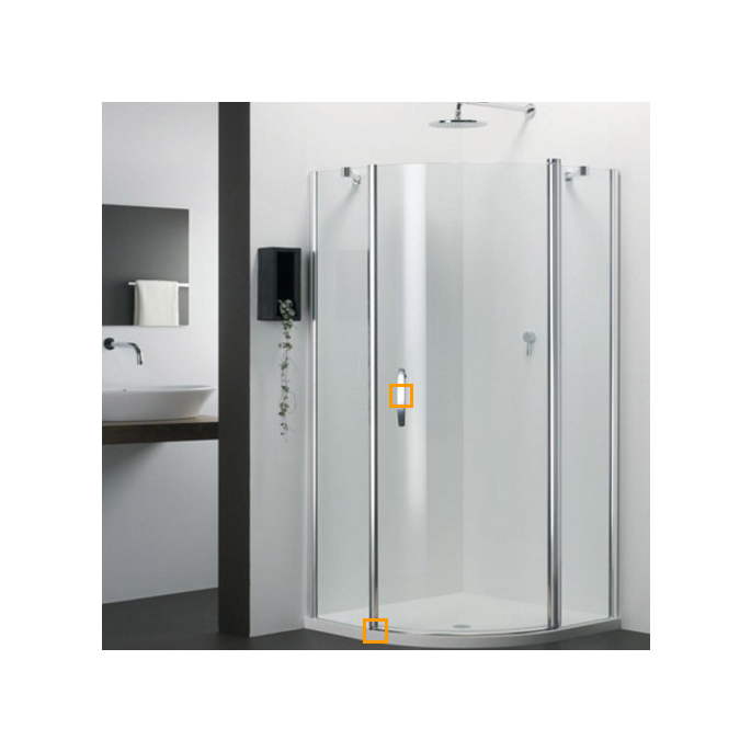 Provex Vario 1232SA28F+ scharnierset zilver/chroom