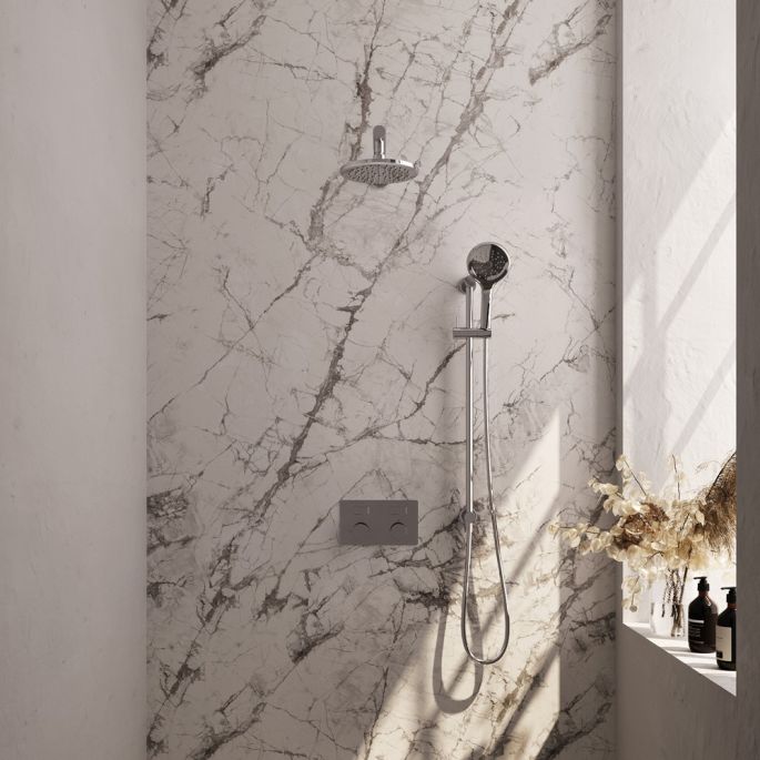 Brauer Carving 5-CE-202 thermostatische inbouw regendouche met drukknoppen SET 67 chroom