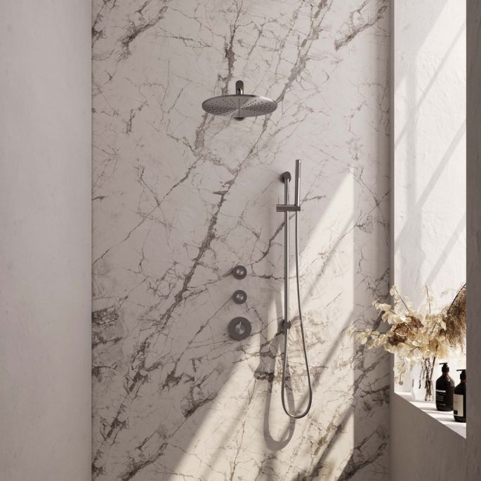 Brauer Carving 5-NG-110 thermostatische inbouw regendouche SET 14 RVS geborsteld PVD