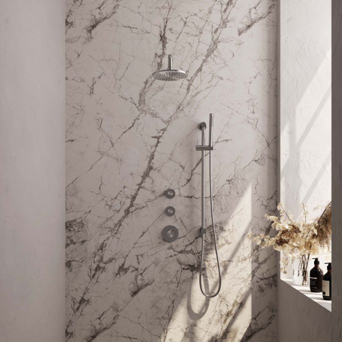 Brauer Carving 5-NG-111 thermostatische inbouw regendouche SET 15 RVS geborsteld PVD