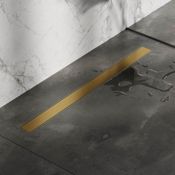 Brauer DR-MRF90GG douchegoot met multifunctioneel rooster en flens 7 x 90cm goud geborsteld PVD