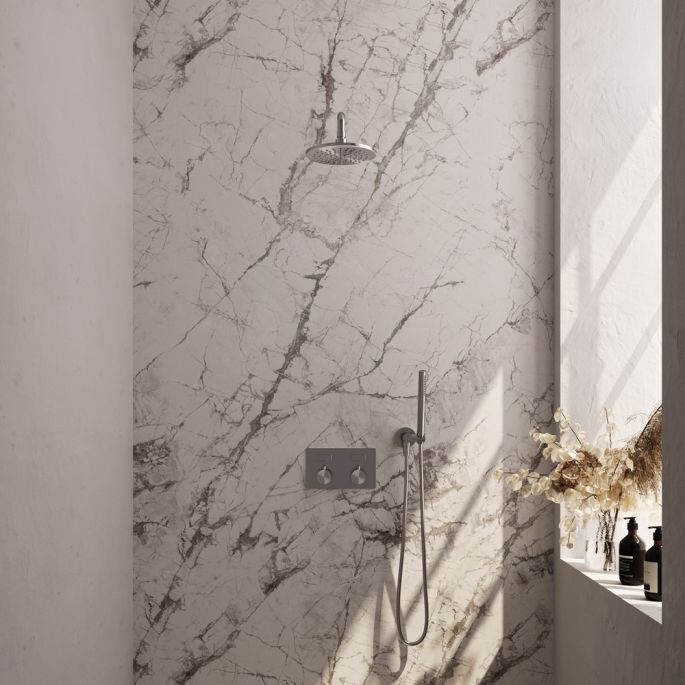 Brauer Edition 5-NG-162 thermostatische inbouw regendouche met drukknoppen SET 51 RVS geborsteld PVD