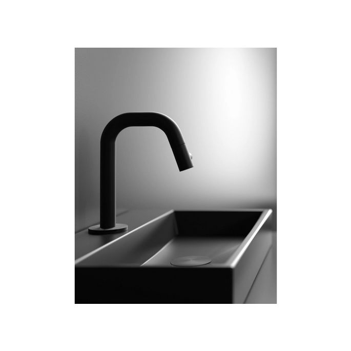 Clou Kaldur CL060509921 set tbv (New)Flush / First fonteinen - fonteinkraan (rechtse versie), sifon en afvoerplug, mat zwart