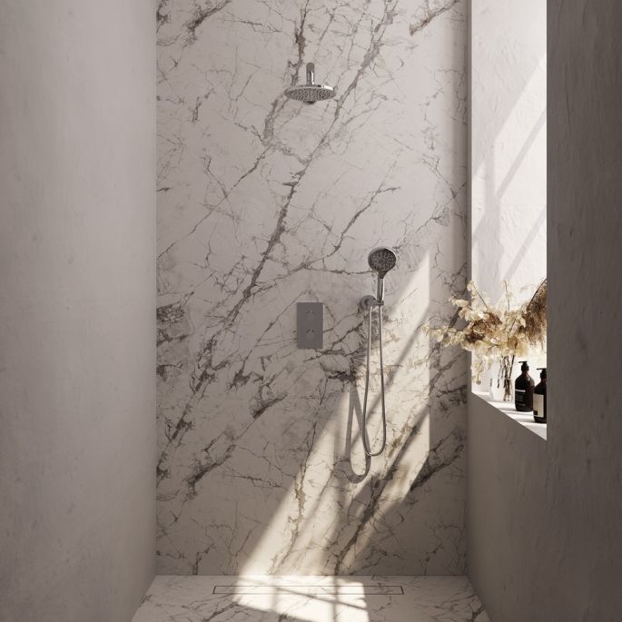 Brauer Carving 5-CE-127 thermostatische inbouw regendouche 3-weg omstelling SET 31 chroom