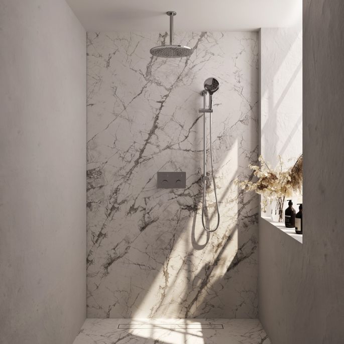 Brauer Carving 5-CE-207 thermostatische inbouw regendouche met drukknoppen SET 72 chroom