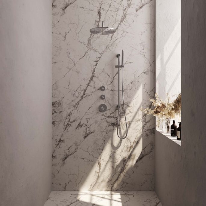 Brauer Carving 5-NG-112 thermostatische inbouw regendouche SET 16 RVS geborsteld PVD