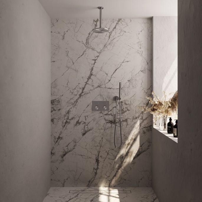 Brauer Carving 5-NG-188 thermostatische inbouw regendouche met drukknoppen SET 53 RVS geborsteld PVD