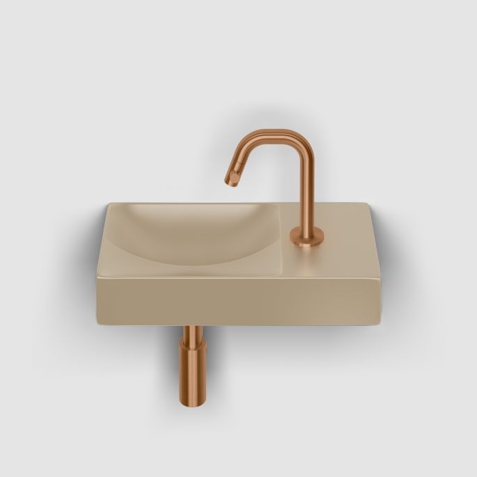 Clou Vale CL033416101R fontein 38x19cm met kraangat rechts mat mosterd keramiek